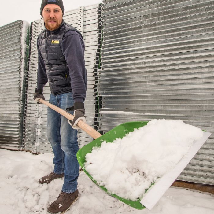 Snö- och spannmålsskyffel, plast med aluminiumskär