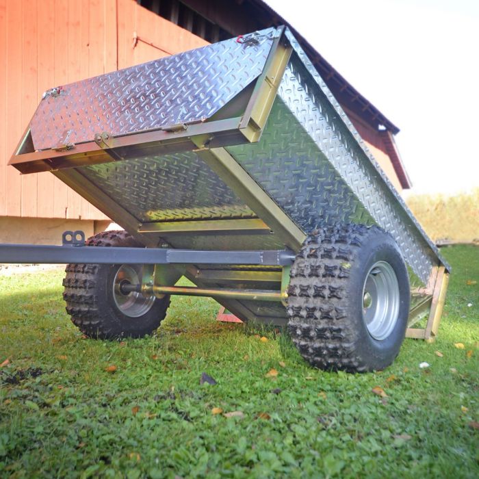 Tippvagn ATV 500 kg med galvad durkplåt