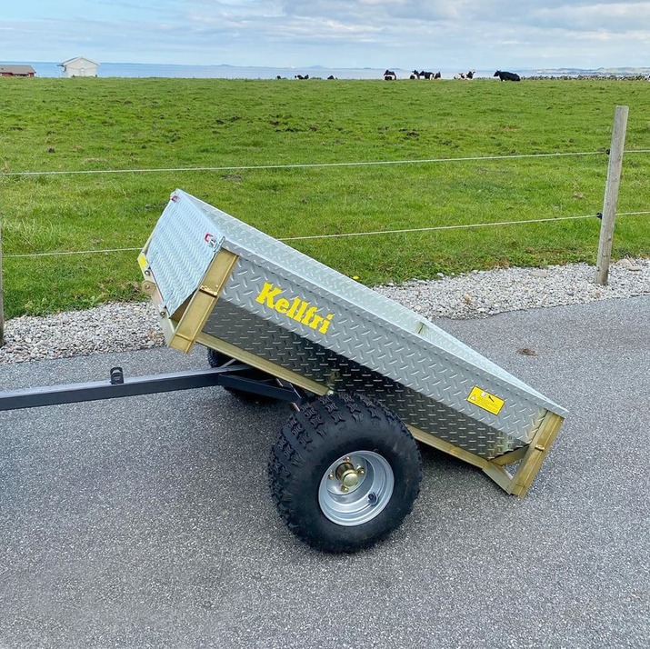 Tippvagn ATV 500 kg med galvad durkplåt