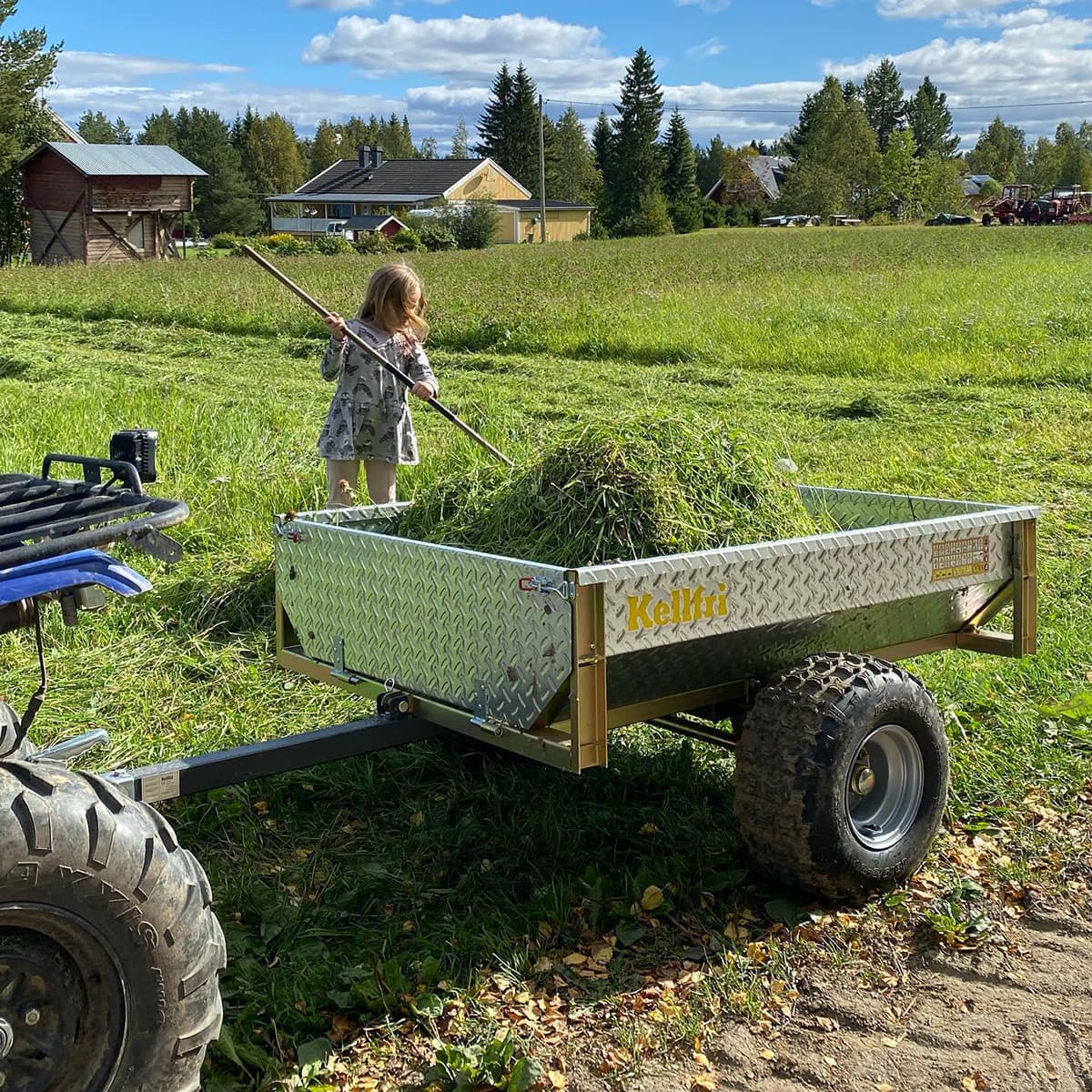 Tippvagn ATV 500 kg med galvad durkplåt