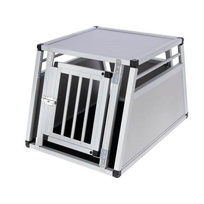 Hundbur med aluminiumram och träväggar